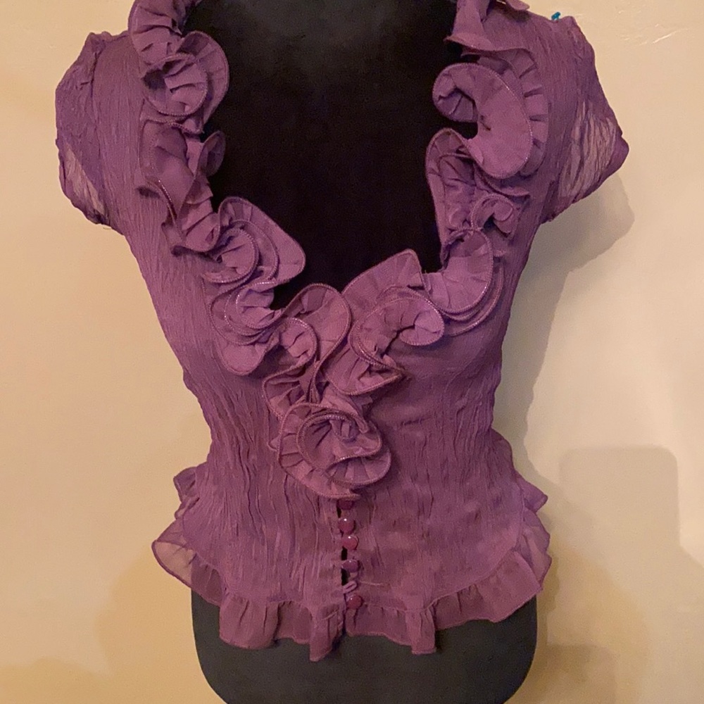 Toi te Moi purple ruffle  top